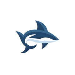 Obraz premium Minimalistic Shark Logo Design for Modern Marine Conservation Themes