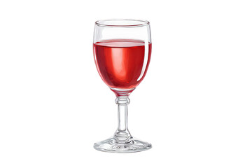 Red Wine in a Clear Glass on Transparent Background