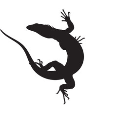 Fototapeta premium Silhouette of a lizard the lizard is captured in a dynamic pose, creating a visually interesting image the simple design makes it versatile