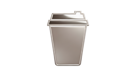 Metallic Coffee To Go Cup with Lid on White Background