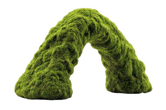 Lush Green Moss Arch:  Detailed 3D Render of Vibrant Organic Texture