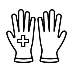 Medical Gloves Icon Outline Vector