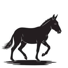 Obraz premium A captivating silhouette of a donkey, , showcasing its sturdy build and gentle nature, perfect for representing farm life, transportation, or animal themes in designs
