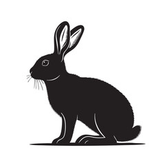 Obraz premium A captivating black and white illustration of a hare, , showcasing its elegant form and intricate details, perfect for naturethemed designs and artistic projects
