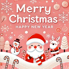 Festive Christmas Pattern in Red White Green