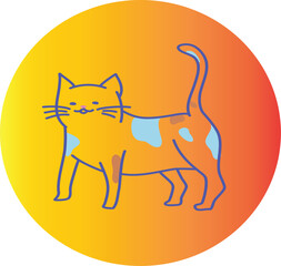 Adorable orange cat illustration with blue spots for children's books or pet store marketing