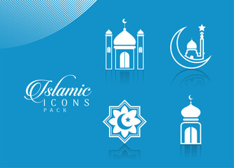 islamic icons pack symbol