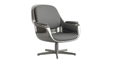 Obraz premium Modern Gray Office Chair with Metal Frame and Adjustable Base for Professional Workspace