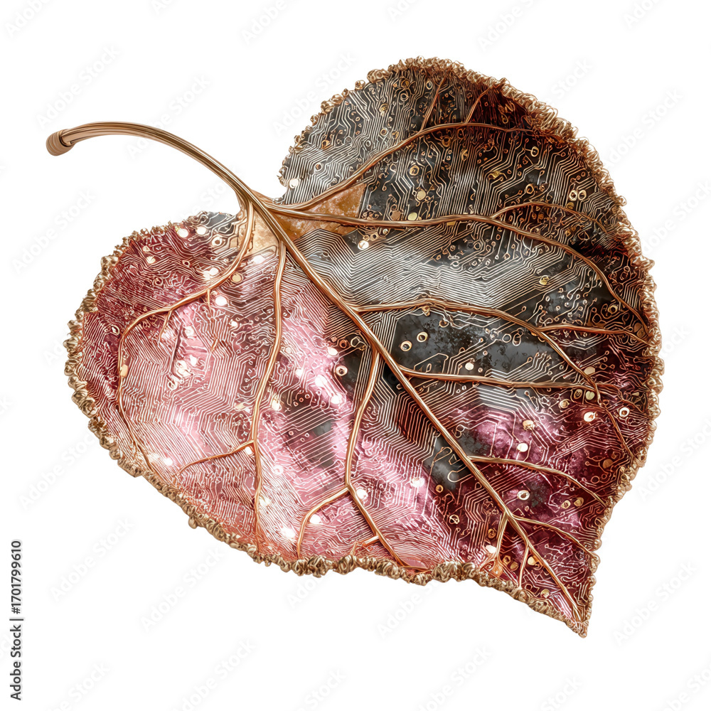 Poster future autumn concept. leaf with intricate detailing and texture.