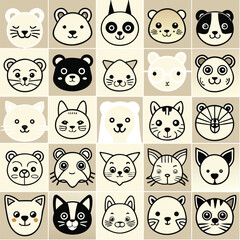 set of funny animals