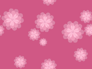 A seamless vector illustration with a pink and white floral pattern decoration for a vintage spring wallpaper design