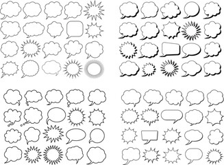 Set of comic speech bubbles.