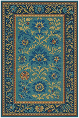 Moroccan Folk art inspired Carpet with modern Pattern in high definition isolated on white canvas with trending colors
