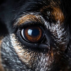 Close-up of a dog's eye and fur