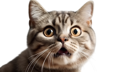 Close-up of a surprised cat