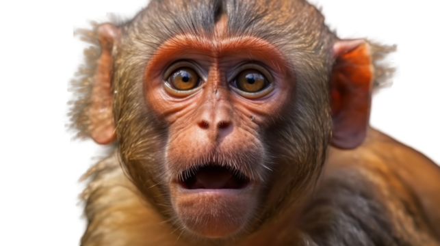 Close-up of a surprised monkey face
