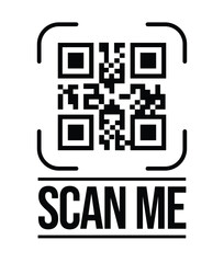 Scan QR code icon. Digital scanning qr code. QR code scan for smartphone. QR code for payment. Scan QR code symbol