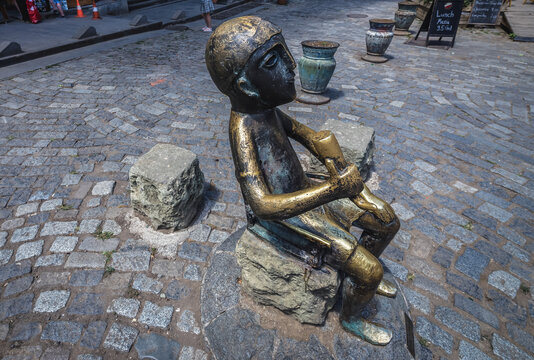 Tbilisi, Georgia - July 18, 2015: Tamada - toastmaster statue on Jan Shardeni famous street in Tbilisi
