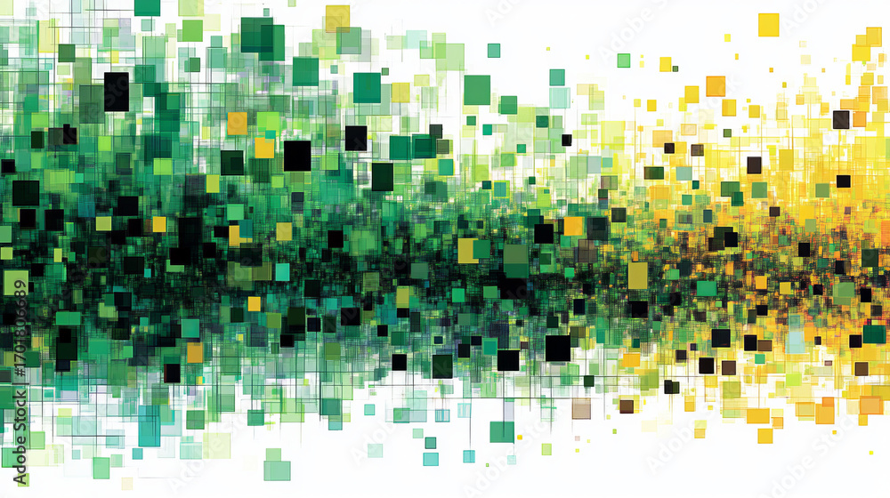 Poster abstract background with green yellow and black squares creating a dynamic and vibrant composition e