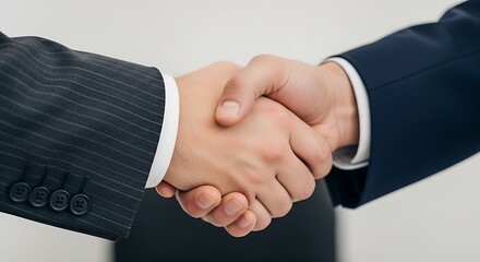Obraz premium Businessmen Shaking Hands in Formal Suit Office Setting Professional Agreement