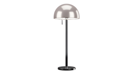 Modern Silver Desk Lamp with Dome Shade for Office or Home Lighting