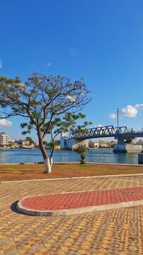 A general view of the Bizerte bridge, Tunisia