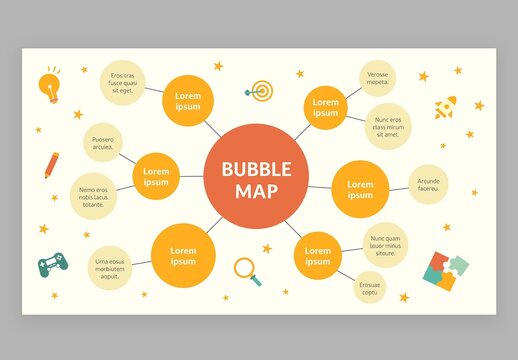 Bubble Map & Mind Map Infographic with Cute Education Style for School Teachers