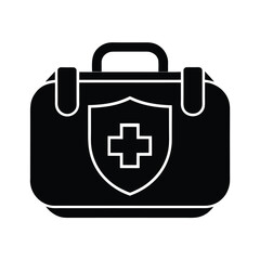 Obraz premium Police Medical Aid Icon Flat Design