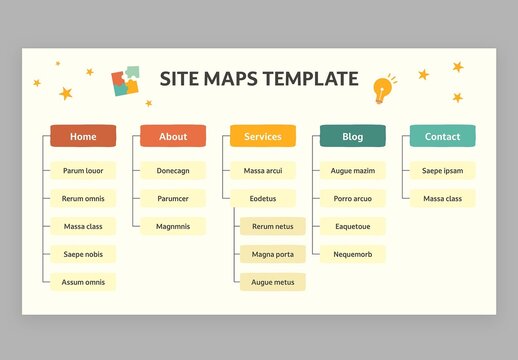 Site Map Infographic with Cute Education Style for School Teachers