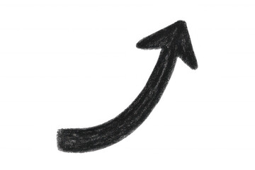 Ascending arrow sketch indicating business growth, rising trajectory, financial progress against transparent backdrop