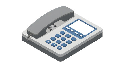 Office Landline Telephone with Digital Display and Numeric Keypad