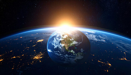 Obraz premium Stunning Earth Rise View from Space