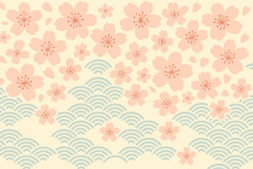 Fototapeta premium Japanese Furisode Kimono Pattern with Traditional Wagara Motifs Vector Illustration