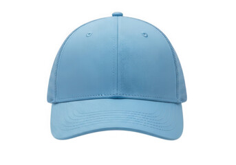 Light blue baseball cap mockup isolated on transparent background