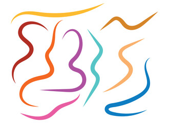 Abstract Swirls of Color An Artistic Display of Curving Lines and Vibrant Hues A Modern and Playful Composition