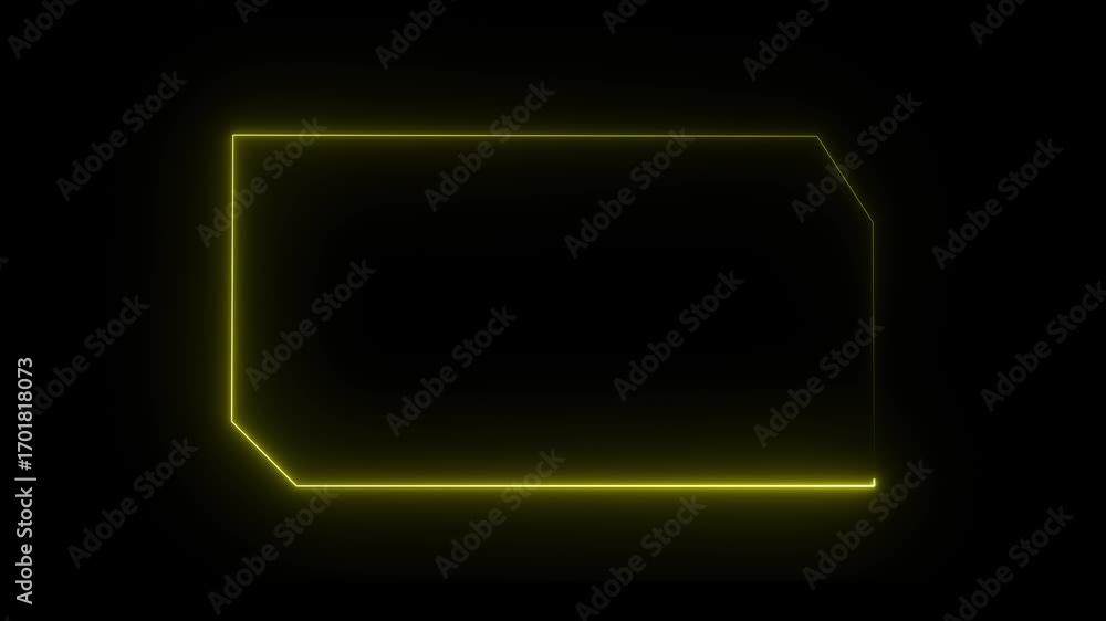 Poster abstract glowing neon rectangle border frame line animation