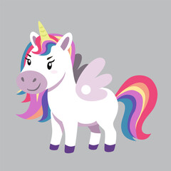 beautiful unicorn is closing its legs