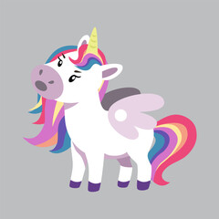 beautiful unicorn with its head facing up