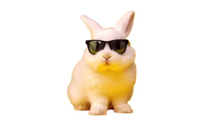 Cute bunny wearing sunglasses