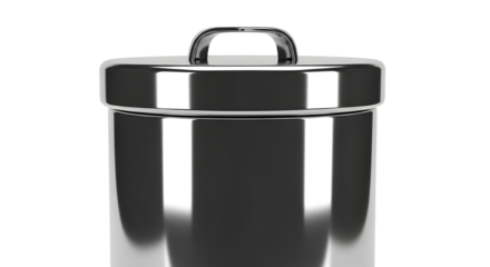 Stainless Steel Trash Bin with Lid in Modern Kitchen or Office Setting