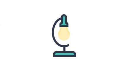 Minimalist illustration of a glowing desk lamp, symbolizing bright ideas, creativity, and illumination for innovative concepts and solutions