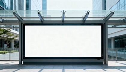 Fototapeta premium Blank Billboard Mockup in Urban Setting for Advertising, Marketing, and Promotional Campaigns, Ready for Customization