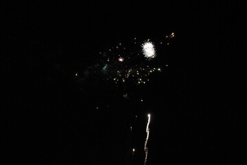 fireworks in rezé (france) for the french national day (bastille day - 14th july)