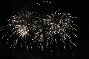 fireworks in rezé (france) for the french national day (bastille day - 14th july)