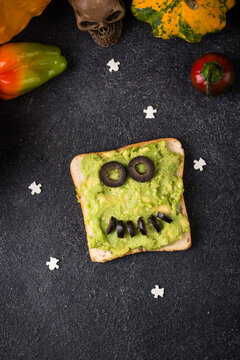 Naklejki Halloween food for children, monsters toasts