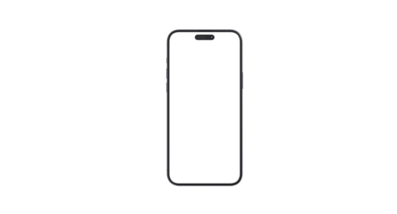 Minimalist 3D iPhone Mockup Template - Blank Screen Smartphone Design with Notch and Side Buttons, Ideal for App Presentations, UI/UX Mockups and Mobile Branding, Editable PSD Stock Graphic
