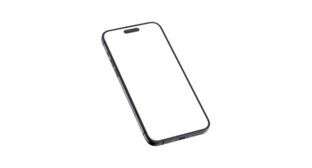 Angled 3D iPhone Mockup Template - Blank Screen Smartphone with Notch and Side View Design Mockup, Perfect for App UI/UX Presentations, Mobile Branding and Digital Mockups, Editable PSD Stock Graphic