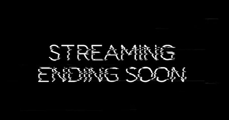 Glitch text animation with the words Streaming Ending Soon. Perfect for live stream closing screens, video overlays, or digital outro content.