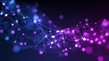 Fototapeta premium Abstract Network Connection Visual with Purple and Blue Lights for Technology and Science Projects