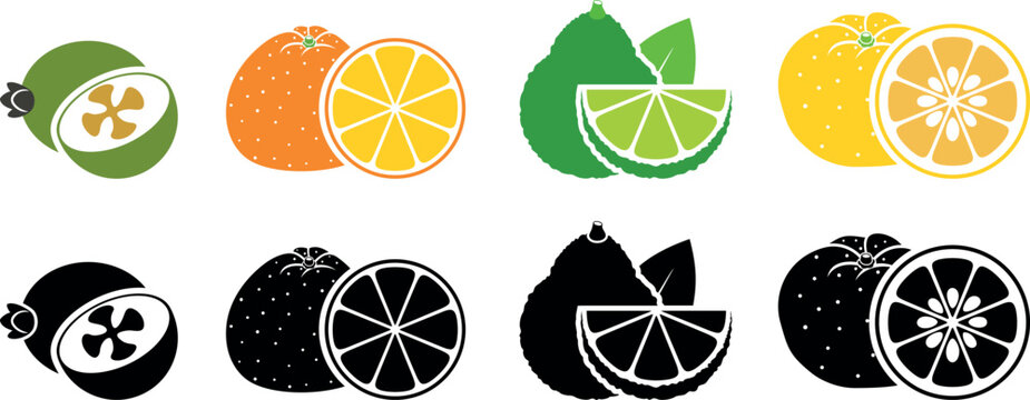 Fruit logo. Isolated fruit on white background